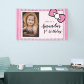 Eerste verjaardagsfeestje, foto, welkom spandoek (Beurs)