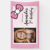 Eerste verjaardagsfeestje, foto, welkom spandoek (Verticaal)