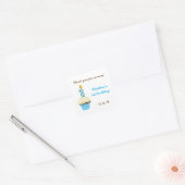 Eerste verjaardagsfeestje gunst sticker / blauwe c (Envelop)