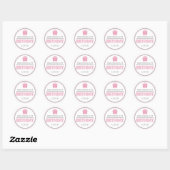 Eerste verjaardagsfeestje gunst Stickers (roze / g (Vel)