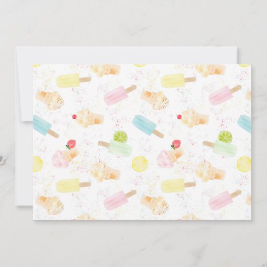Eerste verjaardagsfeestje ijs uitnodiging (Achterkant)