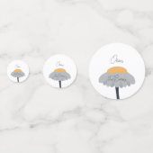 Eerste Verjaardagsfeestje Kamille Bloem Schattige  Confetti (Achterkanten)