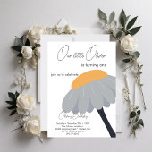 Eerste Verjaardagsfeestje Kamille Bloem Schattige  Kaart