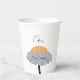 Eerste Verjaardagsfeestje Kamille Bloem Schattige Papieren Bekers