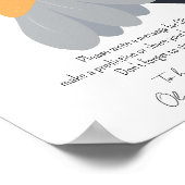 Eerste Verjaardagsfeestje Kamille Bloem Schattige  Poster (Hoek)