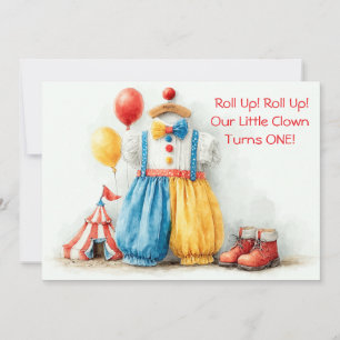 Eerste verjaardagsfeestje Kleine Clown Kaart