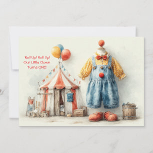 Eerste verjaardagsfeestje Kleine Clown Kaart