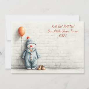 Eerste verjaardagsfeestje Kleine Clown Kaart