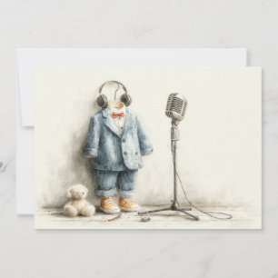 Eerste verjaardagsfeestje Kleine Zanger Kaart