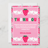 Eerste verjaardagsfeestje met aardbei thema bedankkaart (Voorkant)