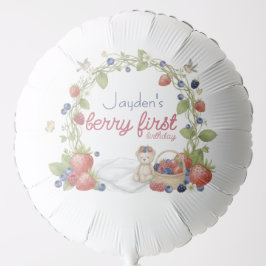 Eerste verjaardagsfeestje met bessen ballon