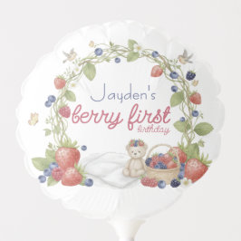 Eerste verjaardagsfeestje met bessen ballon