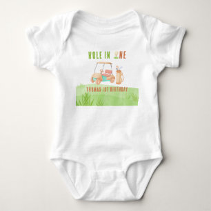 Eerste verjaardagsfeestje met een hole-in-one romper
