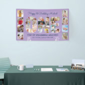 Eerste verjaardagsfeestje Nummer Eén Paarse Fotoco Spandoek (Beurs)