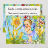 Eerste verjaardagsfeestje prinses kaart (Voorkant / Achterkant)