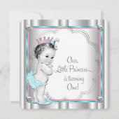 Eerste verjaardagsfeestje prinses kaart (Voorkant)