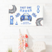 Eerste verjaardagsfeestje raceauto spandoek (Insitu)