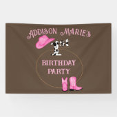 Eerste verjaardagsfeestje Rodeo Cowgirl Spandoek (Horizontaal)