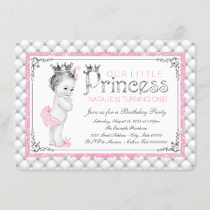 Eerste verjaardagsfeestje Roze Prinses Kaart