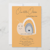 Eerste verjaardagsfeestje slak regenboog Schattige Kaart (Voorkant)