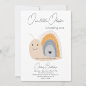 Eerste verjaardagsfeestje slak regenboog Schattige Kaart (Voorkant)