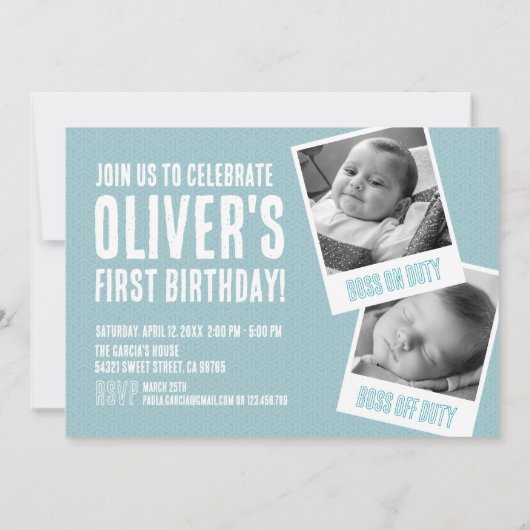 Eerste verjaardagsfeestje Uitnodiging (Achterkant)