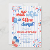 Eerste verjaardagsfeestje uitnodiging - 4 juli (Voorkant)