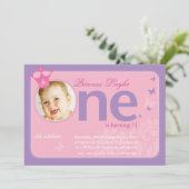 EERSTE VERJAARDAGSFEESTJE UITNODIGT :: nummer één  Kaart (Staand voorkant)