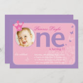 EERSTE VERJAARDAGSFEESTJE UITNODIGT :: nummer één  Kaart (Voorkant / Achterkant)