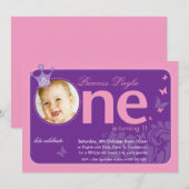 EERSTE VERJAARDAGSFEESTJE UITNODIGT :: nummer één  Kaart (Voorkant / Achterkant)