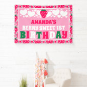 Eerste verjaardagsfeestje van de aardbei spandoek (Insitu)