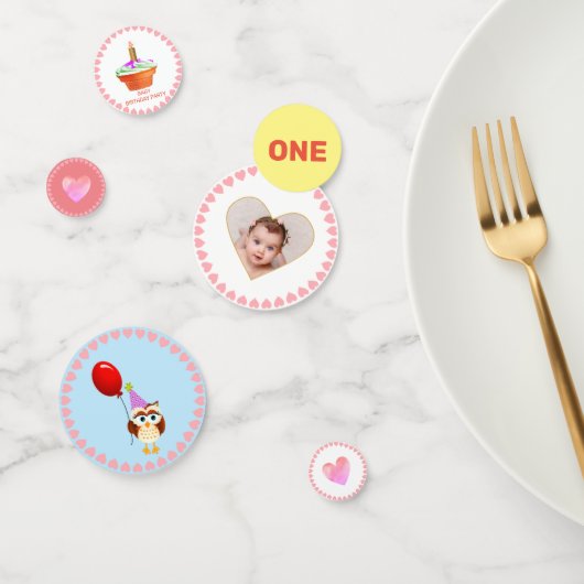 Eerste verjaardagsfeestje van de baby confetti (Groep)