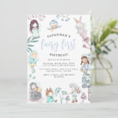 Eerste verjaardagsfeestje van de lieve fee kaart (Staand voorkant)