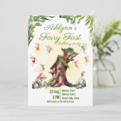 Eerste verjaardagsfeestje van Fairy 1st Pixie & Tr Kaart (Staand voorkant)