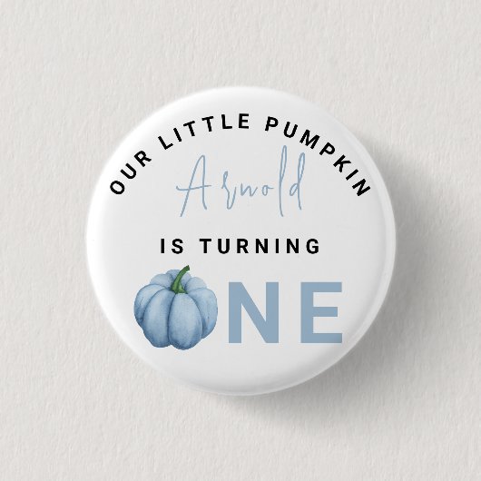 Eerste verjaardagsfeestje van Little Pumpkin  Ronde Button 3,2 Cm (Voorkant)