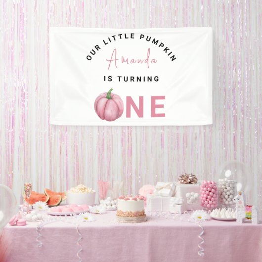 Eerste verjaardagsfeestje van Little Pumpkin Spandoek (Feest)