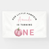 Eerste verjaardagsfeestje van Little Pumpkin Spandoek (Horizontaal)