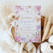 Eerste verjaardagsfeestje voor feeënmeisje uitnodi