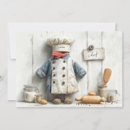 Eerste verjaardagsfeestje voor kleine chef kaart (Voorkant)