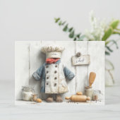 Eerste verjaardagsfeestje voor kleine chef kaart (Staand voorkant)