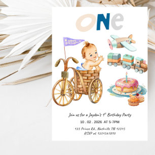 Eerste verjaardagsfeestje voor kleine jongen kaart