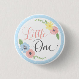 Eerste verjaardagsfeestje voor Little One Floral B Ronde Button 3,2 Cm