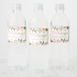Eerste verjaardagsfeestje waterlabels, Boho Waterfles Etiket