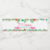 Eerste verjaardagsfeestje waterlabels, flamingo's waterfles etiket (Enkel label)