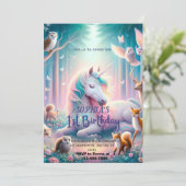 Eerste verjaardagsfeestuitnodiging/  kaart (Staand voorkant)