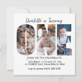 Eerste Verjaardagsfoto Minimaal 1e Verjaardagsfees Kaart (Voorkant)