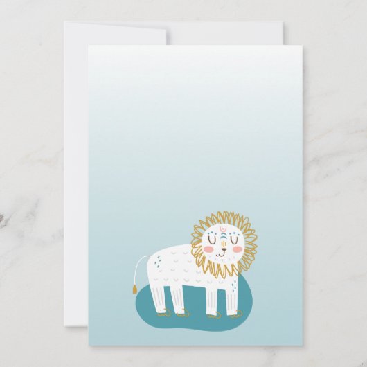 Eerste Verjaardagsjongen Leo Zonneteken Leeuw Part Kaart (Achterkant)