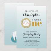 Eerste Verjaardagsjongen Leo Zonneteken Leeuw Part Kaart (Voorkant / Achterkant)