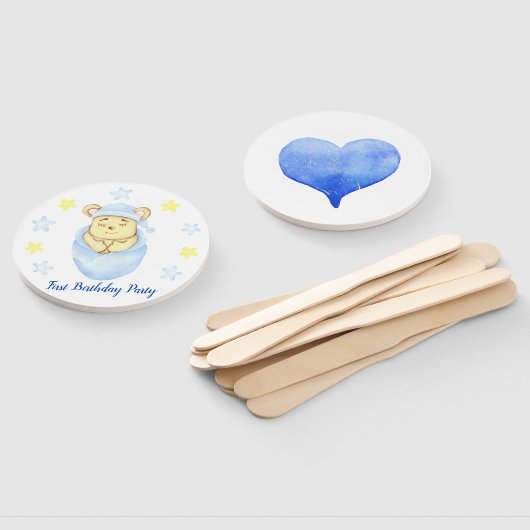 Eerste verjaardagsjongensfeestje handwaaier (Niet-gemonteerd)