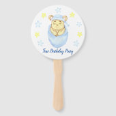 Eerste verjaardagsjongensfeestje handwaaier (Voorkant)